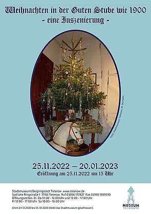 Plakat zur Ausstellung "Weihnachten in der Guten Stube wie 1900"